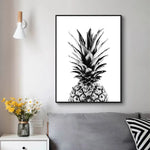 Wall Art 90cmx135cm Pineapple Black Frame Canvas - Home & Garden > Wall Art