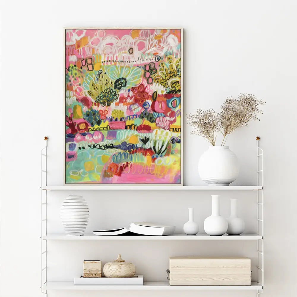 Wall Art 90cmx135cm Summer Smile A Wood Frame Canvas - Home & Garden > Wall Art