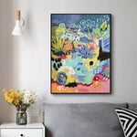 Wall Art 90cmx135cm Summer Smile B Black Frame Canvas - Home & Garden > Wall Art