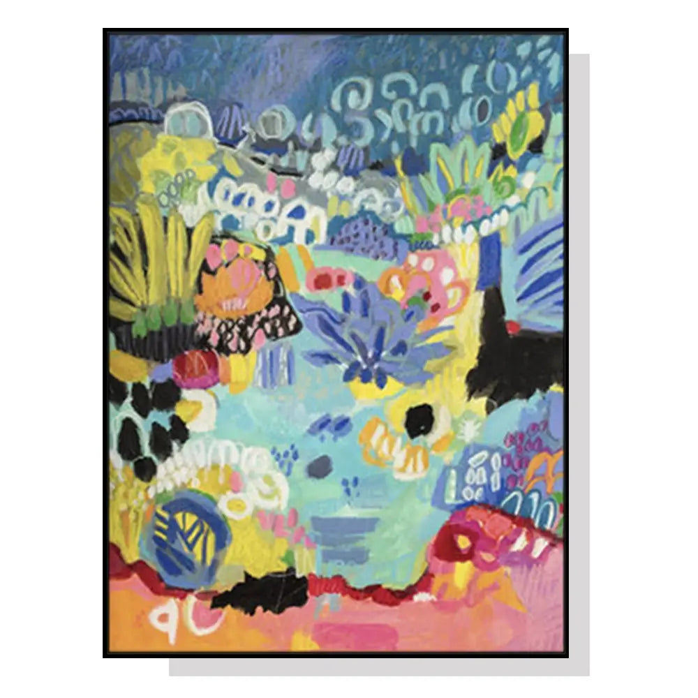 Wall Art 90cmx135cm Summer Smile B Black Frame Canvas - Home & Garden > Wall Art