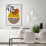 Wall Art 90cmx135cm Sun and Moon Black Frame Canvas - Home & Garden > Wall Art
