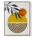 Wall Art 90cmx135cm Sun and Moon Black Frame Canvas - Home & Garden > Wall Art