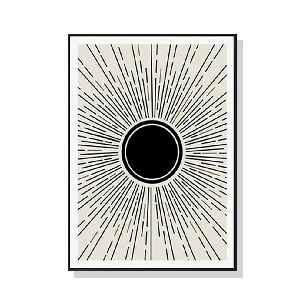 Wall Art 90cmx135cm Sun Rise Art Black Frame Canvas - Home & Garden > Wall Art