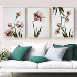 Wall Art 90cmx135cm Tulip Flower 3 Sets Gold Frame Canvas - Home & Garden > Wall Art