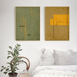 Wall Art 90cmx135cm United Study 2 Sets Gold Frame Canvas - Home & Garden > Wall Art