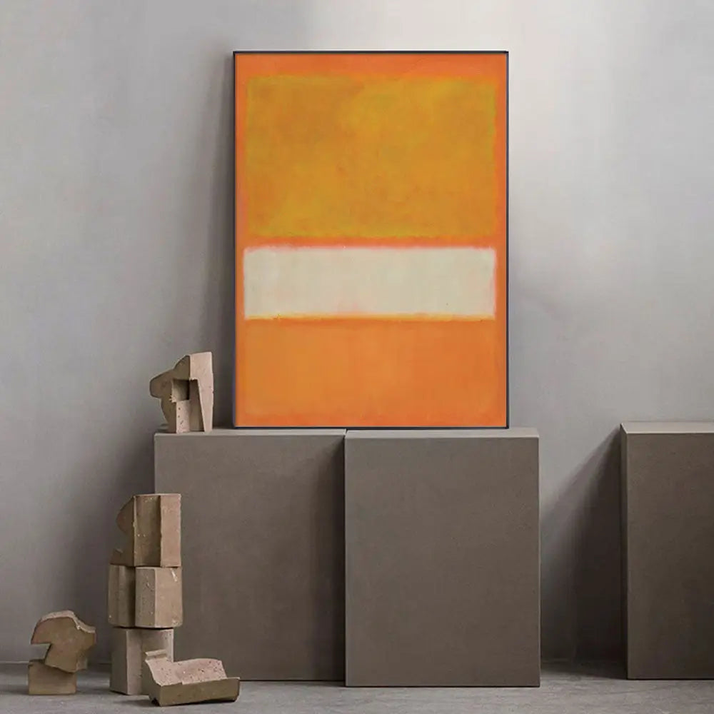 Wall Art 90cmx135cm Yellow By Mark Rothko Black Frame Canvas - Home & Garden > Wall Art