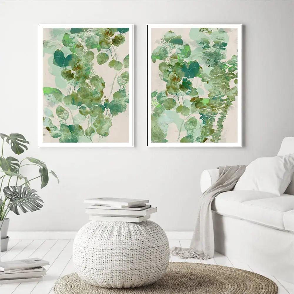 Wall Art 90cmx135cm Zanzibar Gem 2 Sets White Frame Canvas - Home & Garden > Wall Art