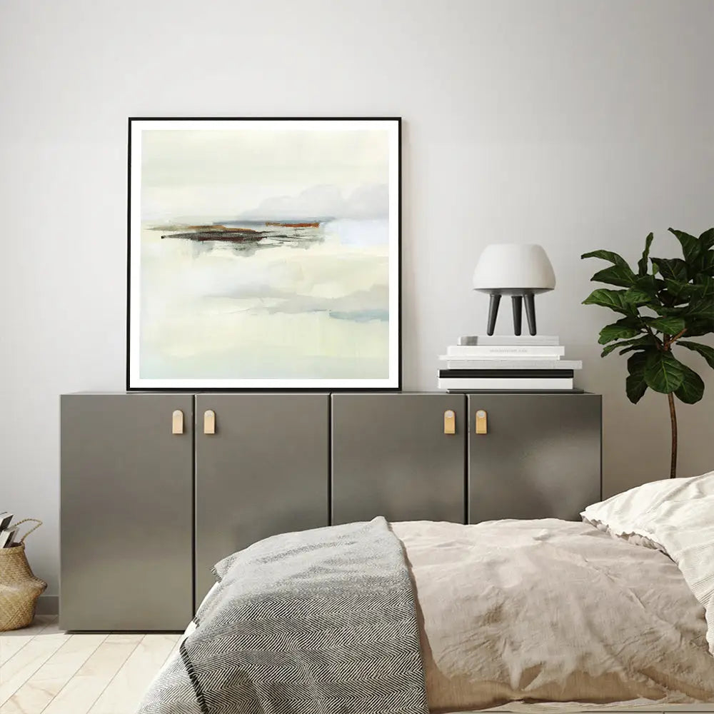 Wall Art 90cmx90cm Atmospheric Edge Black Frame Canvas - Home & Garden > Wall Art