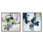 Wall Art 90cmx90cm Blue Crushers 2 Sets Black Frame Canvas - Home & Garden > Wall Art