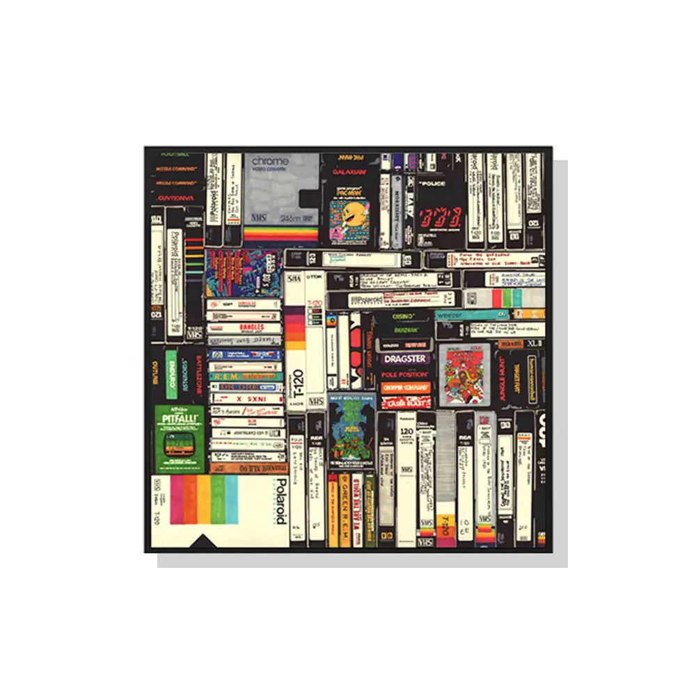 Wall Art 90cmx90cm Book Black Frame Canvas - Home & Garden > Wall Art