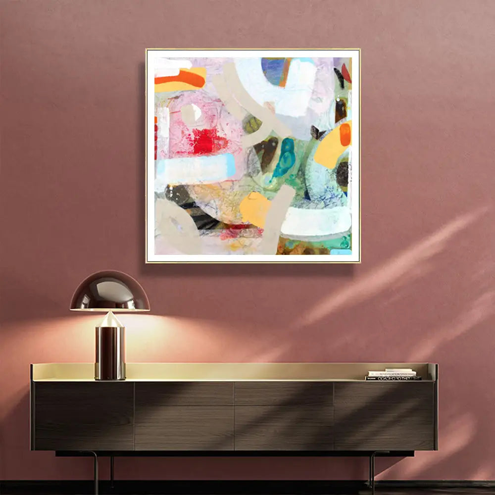 Wall Art 90cmx90cm Changed My Mind IV by Aleah Koury Gold Frame Canvas - Home & Garden > Wall Art