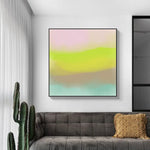 Wall Art 90cmx90cm Colorful Watercolor Black Frame Canvas - Home & Garden > Wall Art