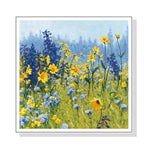 Wall Art 90cmx90cm Joyful In July White Frame Canvas - Home & Garden > Wall Art
