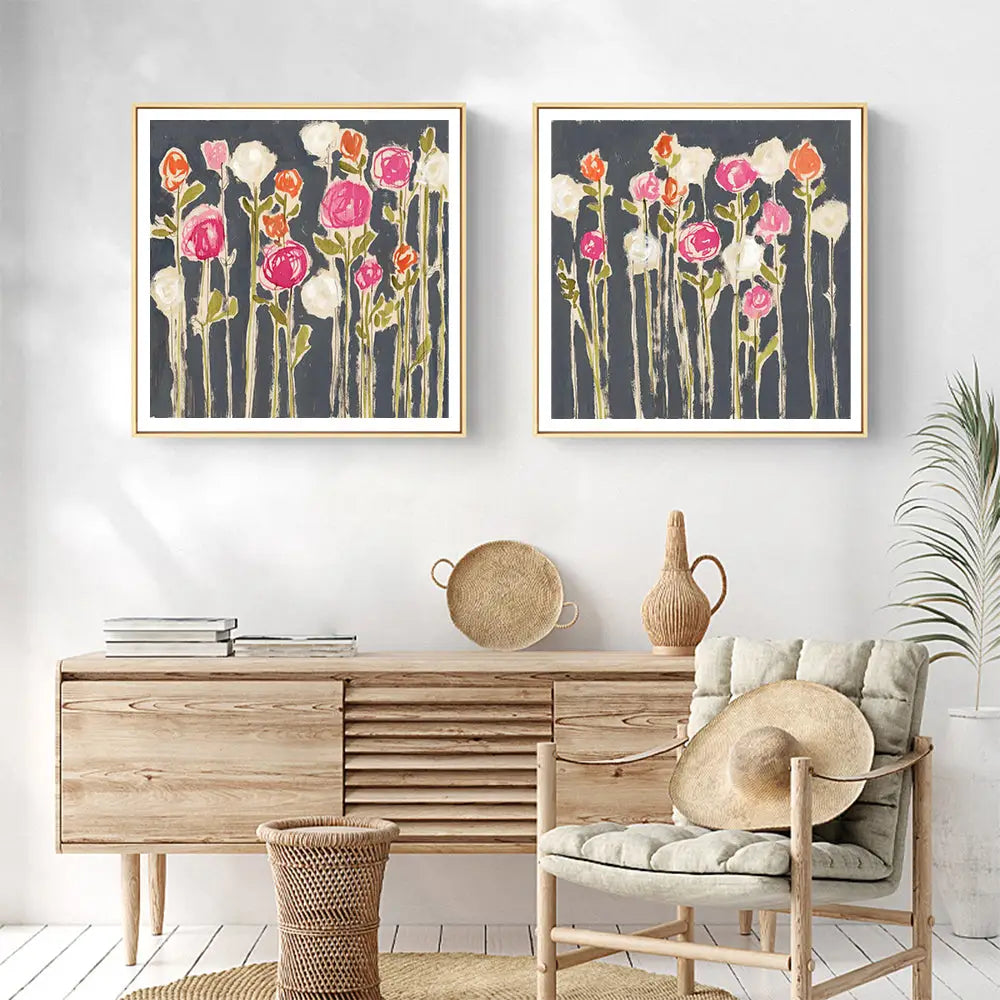 Wall Art 90cmx90cm Laurels Lollies 2 Sets Wood Frame Canvas - Home & Garden > Wall Art