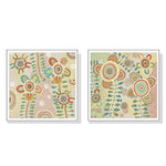 Wall Art 90cmx90cm Lovely Pattern 2 Sets White Frame Canvas - Home & Garden > Wall Art