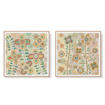 Wall Art 90cmx90cm Lovely Pattern II 2 Sets Wood Frame Canvas - Home & Garden > Wall Art