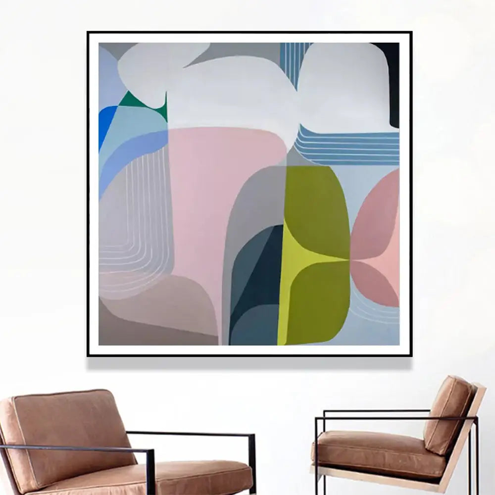 Wall Art 90cmx90cm Skyways Black Frame Canvas - Home & Garden > Wall Art
