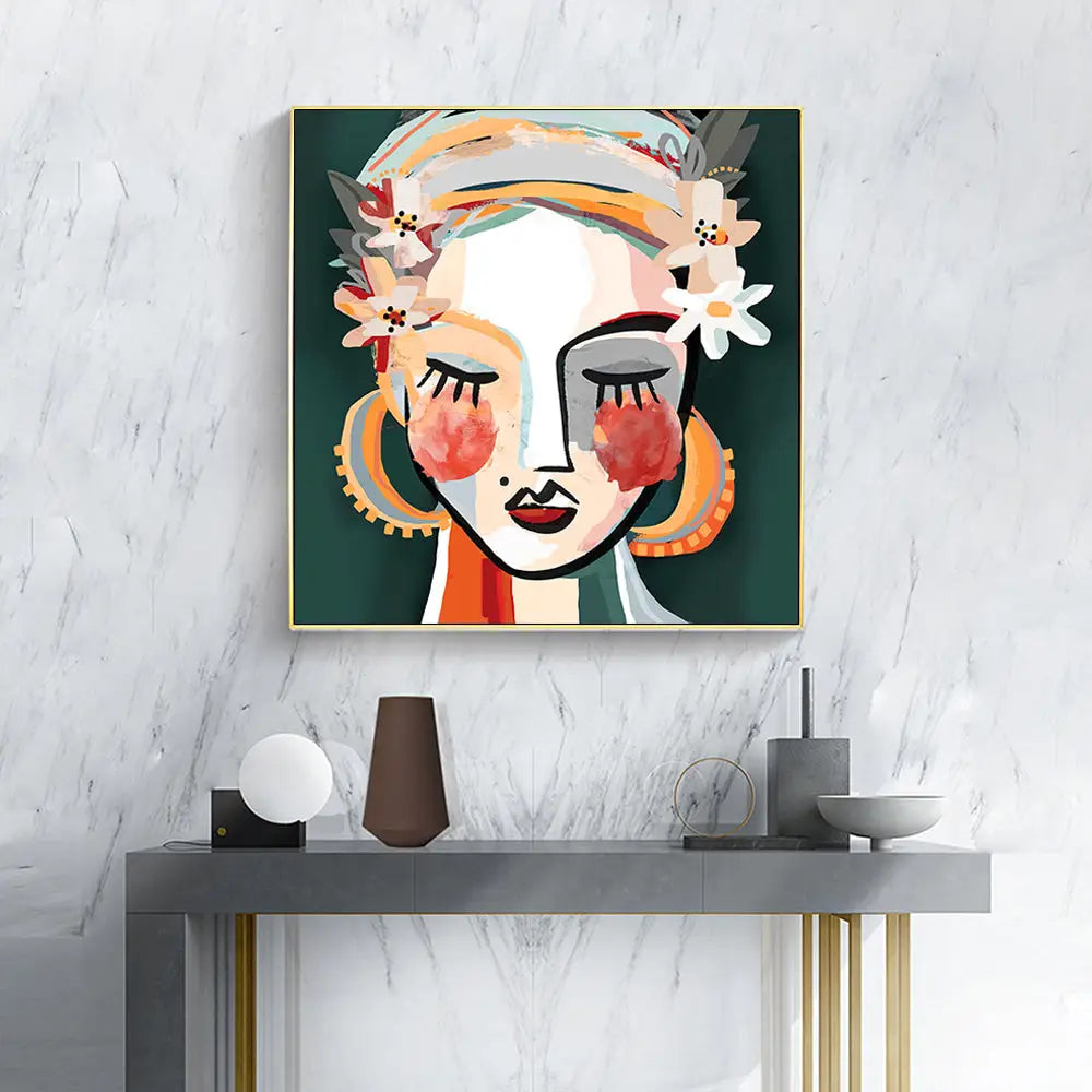 Wall Art 90cmx90cm Sophie II Gold Frame Canvas - Home & Garden > Wall Art