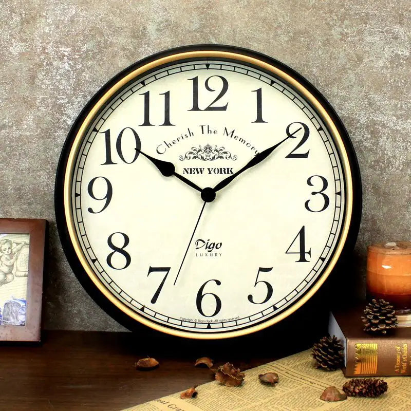 Wall Clock Large 41cm Silent Home Wall Decor Retro Clock for Living Room Kitchen Home Office - Home & Garden > Decor