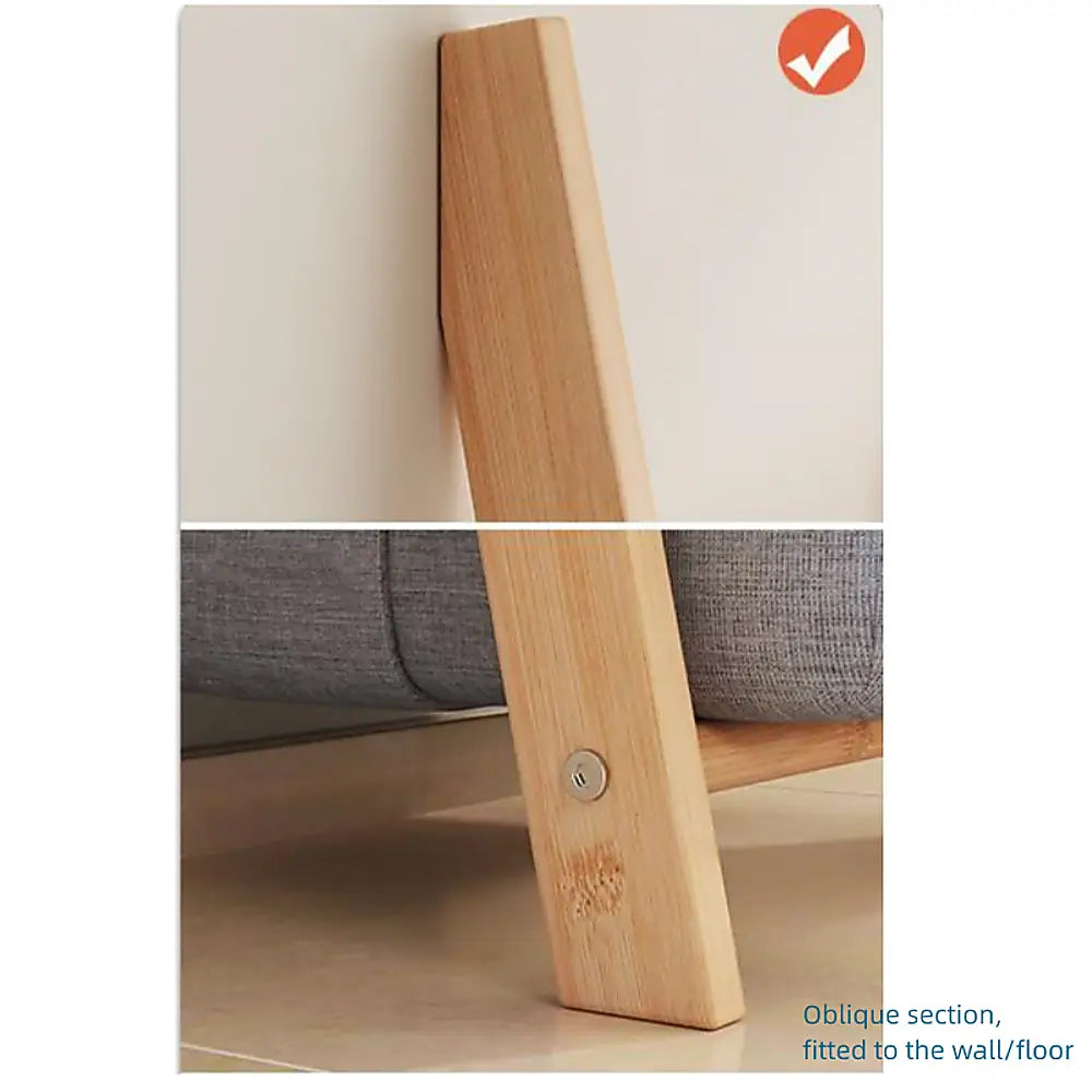 Wall Leaning Ladder Shelf with Laundry Basket Clothes Hamper Bath Towel Rack - Furniture > Office