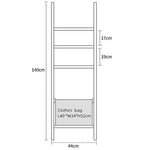 Wall Leaning Ladder Shelf with Laundry Basket Clothes Hamper Bath Towel Rack - Furniture > Office