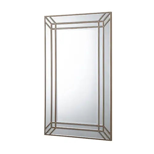 Wall Mirror MDF Construction Rectangular Shape Silver Colour - Home & Garden > Decor > Mirrors