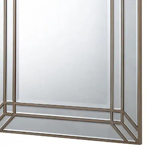 Wall Mirror MDF Construction Rectangular Shape Silver Colour - Home & Garden > Decor > Mirrors