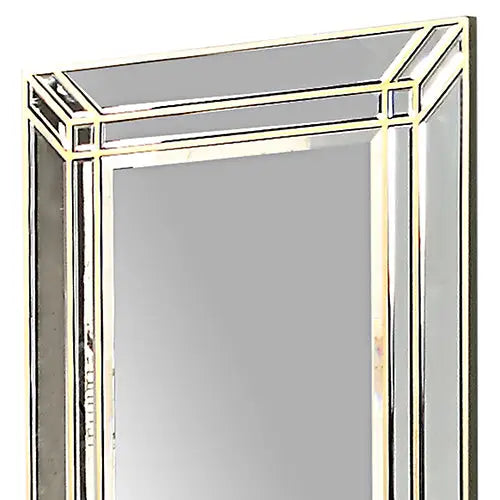 Wall Mirror MDF Construction Rectangular Shape Silver Colour - Home & Garden > Decor > Mirrors
