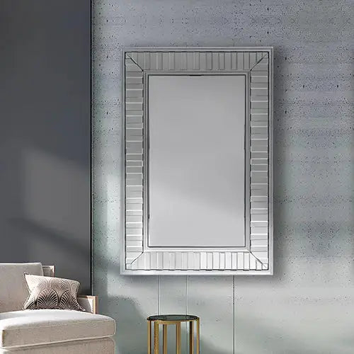 Wall Mirror MDF Silver Mirror Clear Image Rectangular Shape MRR-07 - Furniture > Bedroom