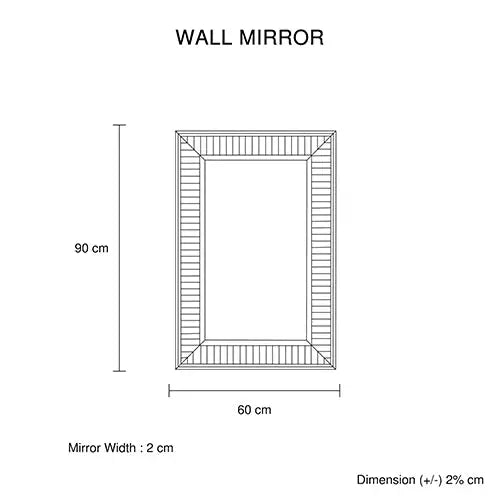 Wall Mirror MDF Silver Mirror Clear Image Rectangular Shape MRR-07 - Furniture > Bedroom