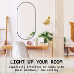 Wall Mirror Oval Aluminum Frame Bathroom 45x100cm BLACK - Home & Garden > Decor > Mirrors