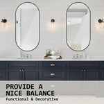 Wall Mirror Oval Aluminum Frame Bathroom 45x100cm BLACK - Home & Garden > Decor > Mirrors