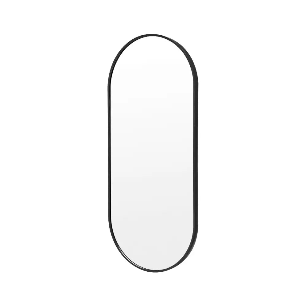 Wall Mirror Oval Aluminum Frame Bathroom 45x100cm BLACK - Home & Garden > Decor > Mirrors