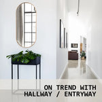 Wall Mirror Oval Aluminum Frame Bathroom 45x100cm GOLD - Home & Garden > Decor > Mirrors