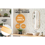 Wall Mirror Oval Aluminum Frame Bathroom 45x100cm GOLD - Home & Garden > Decor > Mirrors