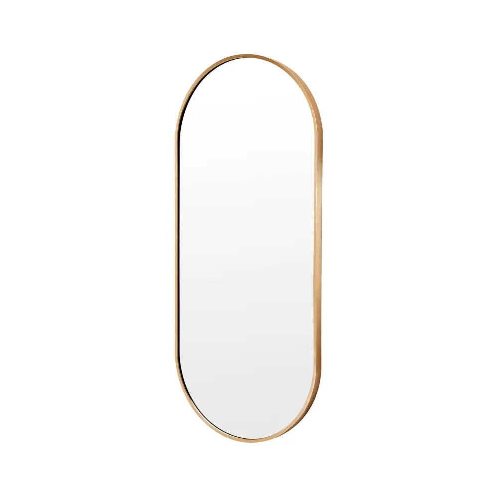 Wall Mirror Oval Aluminum Frame Bathroom 45x100cm GOLD - Home & Garden > Decor > Mirrors