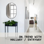 Wall Mirror Oval Aluminum Frame Bathroom 50x75cm BLACK - Home & Garden > Decor > Mirrors