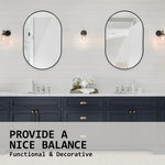 Wall Mirror Oval Aluminum Frame Bathroom 50x75cm BLACK - Home & Garden > Decor > Mirrors