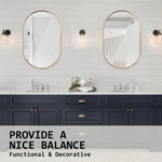 Wall Mirror Oval Aluminum Frame Bathroom 50x75cm GOLD - Home & Garden > Decor > Mirrors
