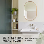 Wall Mirror Oval Aluminum Frame Bathroom 50x75cm GOLD - Home & Garden > Decor > Mirrors
