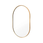 Wall Mirror Oval Aluminum Frame Bathroom 50x75cm GOLD - Home & Garden > Decor > Mirrors