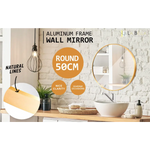 Wall Mirror Round Aluminum Frame Bathroom 50cm GOLD - Home & Garden > Decor > Mirrors