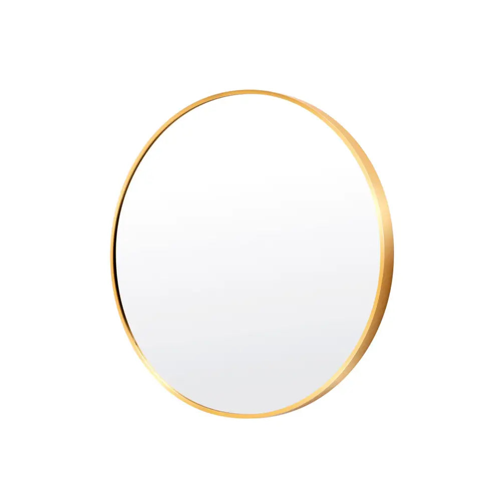 Wall Mirror Round Aluminum Frame Bathroom 50cm GOLD - Home & Garden > Decor > Mirrors