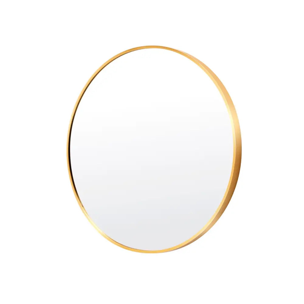 Wall Mirror Round Aluminum Frame Bathroom 60cm GOLD - Home & Garden > Decor > Mirrors