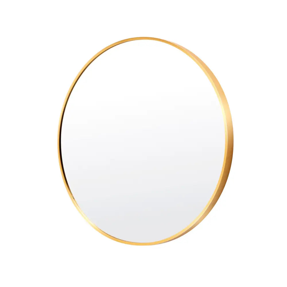 Wall Mirror Round Aluminum Frame Bathroom 70cm GOLD - Home & Garden > Decor > Mirrors