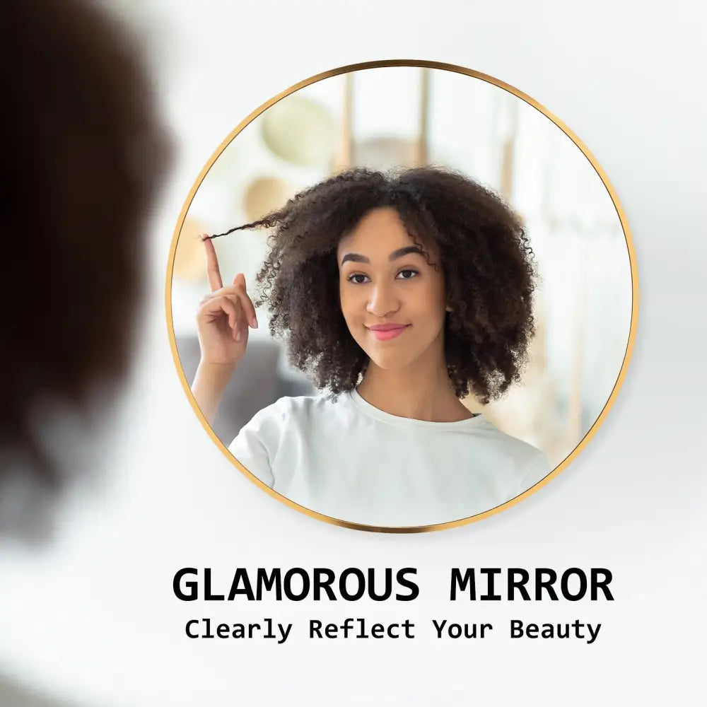 Wall Mirror Round Aluminum Frame Bathroom 70cm GOLD - Home & Garden > Decor > Mirrors