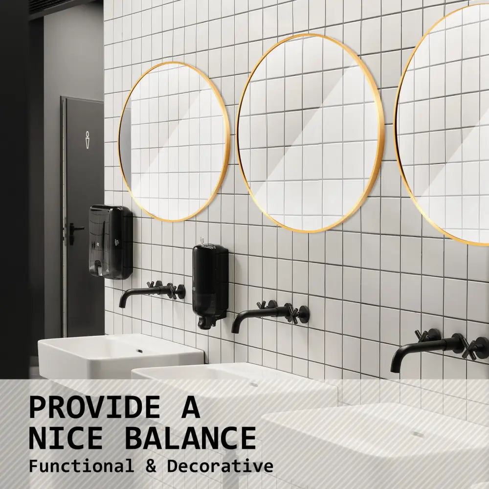Wall Mirror Round Aluminum Frame Bathroom 80cm GOLD - Home & Garden > Decor > Mirrors