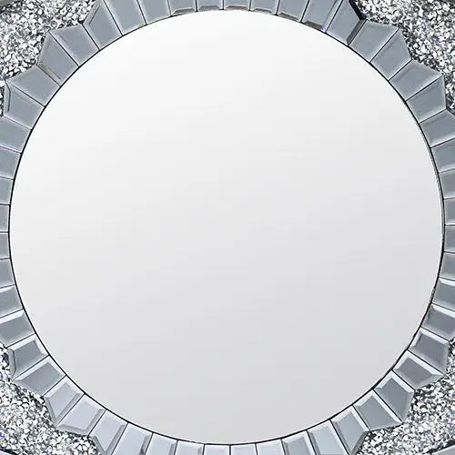 Wall Mirror Sparkling Crush Crystal MDF Silver And Grey MRR-01 - Electronics > Computers & Tablets > Desktops &