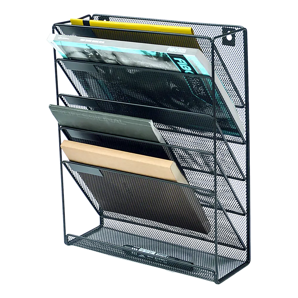 Wall Mount 6 Pocket Hanging File Sorter Organizer Folder Holder Rack Storage - Furniture > Office