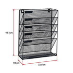 Wall Mount 6 Pocket Hanging File Sorter Organizer Folder Holder Rack Storage - Furniture > Office